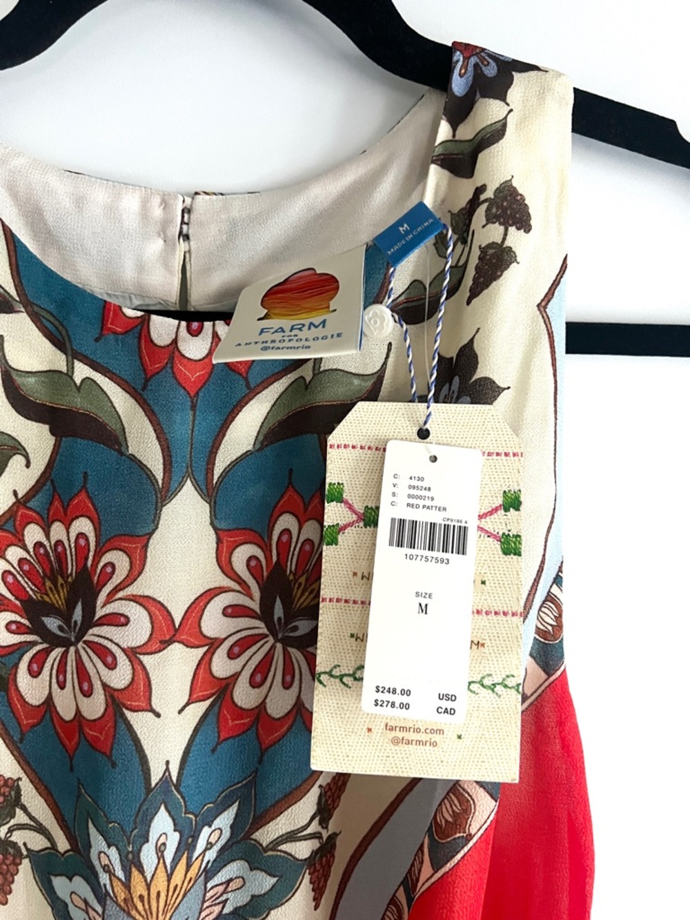 FARM Rio x Anthropologie Floral Sleeveless Tie-Waist Scarf Maxi Dress Size M NWT - Picture 5 of 12